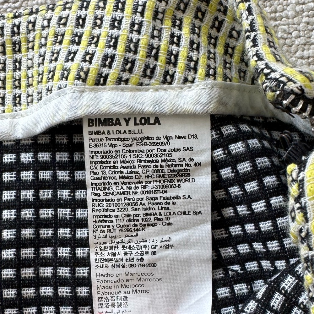 Bimba Y Lola Yellow Tweed Mini Skirt Size 40 (US 8) - Picture 3 of 9